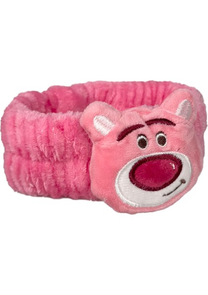 Lotso Bear Peluş Bandana Makyaj Spa Saç Bandı Fuşya modelleri