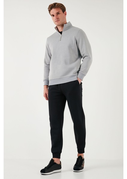 Pamuklu Regular Fit Yarım Fermuarlı Dik Yaka Sweat Erkek Sweat 59052592 fiyatları