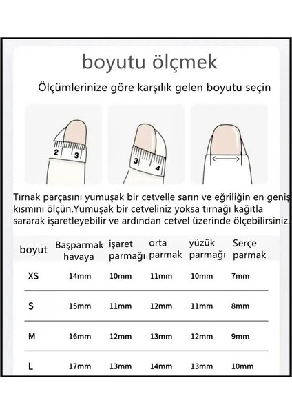 L Boyutlu Gri Takma Tırnak