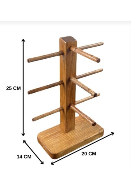 Doğal Ahşap 3'lü Gözlük Standı