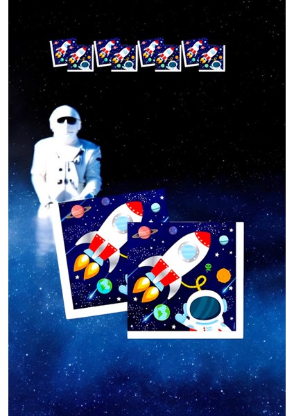 16 Adet Uzay Temalı Peçete - Doğum Günü Parti ve Eğlenceli Etkinlikler Için fiyatları