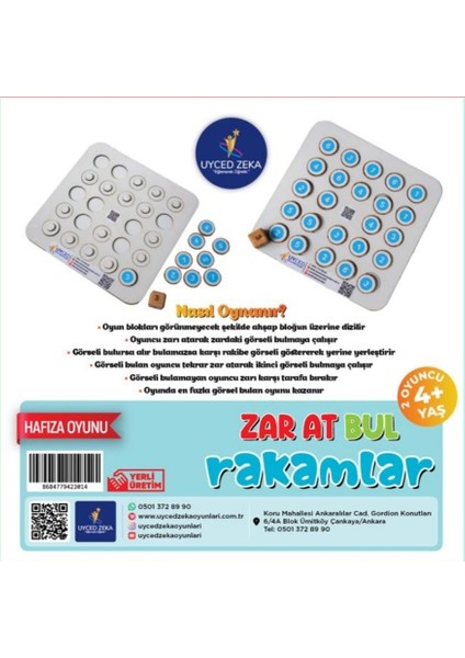 Zar At Bul Rakamlar Hafıza Oyunu fiyatları