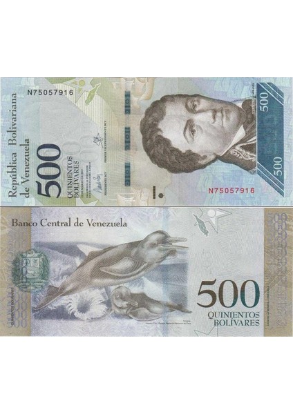 Venezuela 500 Bolivar 2017 Amazon Nehir Yunusu Temalı. Venezuella. Çil Kondisyon.