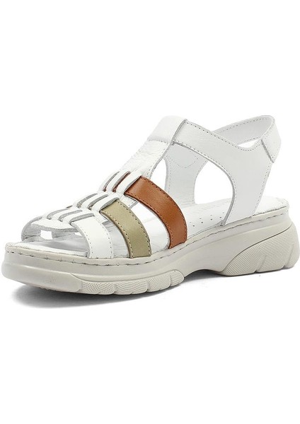 Kadın Beyaz Bilekten Cırt Cırtlı Gladyatör Sandalet fırsatları