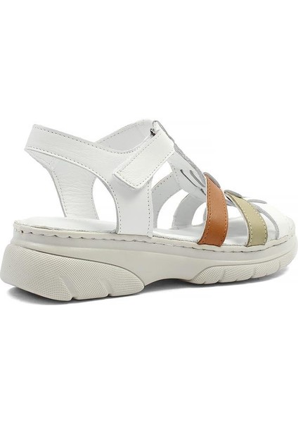 Kadın Beyaz Bilekten Cırt Cırtlı Gladyatör Sandalet indirimleri