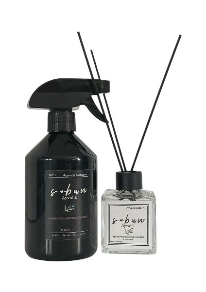 Ayvalık Sabunu Çubuklu Oda KOKUSU+500 ml Oda ve Çamaşır Spreyi Ikili Set