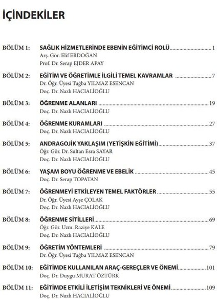Ebelikte Öğretim Öğrenme ve Eğitim fırsatları