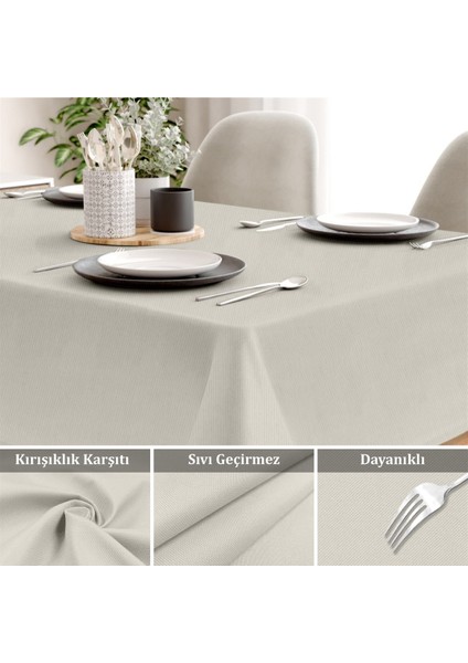 Canvas Sıvı Geçirmez Leke Tutmaz Masa Örtüsü