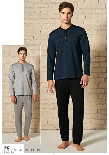 Erkek Siyah Viskon Uzun Kollu Pijama Takımı 1747 fırsatları