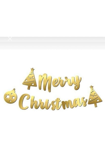 Yılbaşı Yeni Yıl Marry Christmas Kaligrafi Yazı Gold