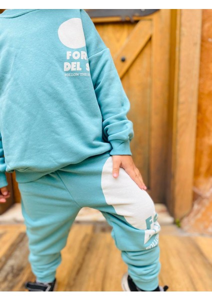 Yeni Sezon Erkek Çocuk Baskılı Pamuklu 3 Iplik Şardonsuz Sweatshirt ve Eşofman Alt-Üst Takım modelleri