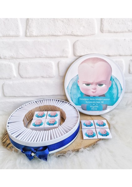 150 Adet İsme Özel Patron Bebek Temali Hosgeldin Erkek Bebek Hediyelik Hosgeldin Dogumgunu Çikolata