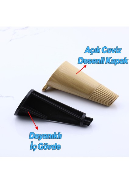 Açılı Konik 12 cm Açık Ceviz 4 Adet Ayak Mobilya Yükseltici Baza Ayağı Koltuk Kanepe Puf Ayakları