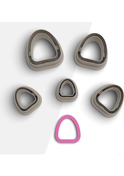 Organik Yay Şekilli Polimer Kil Kesme Kalıbı, Küpe Kalıp, Clay Cutter, 5 Boy, No: 910