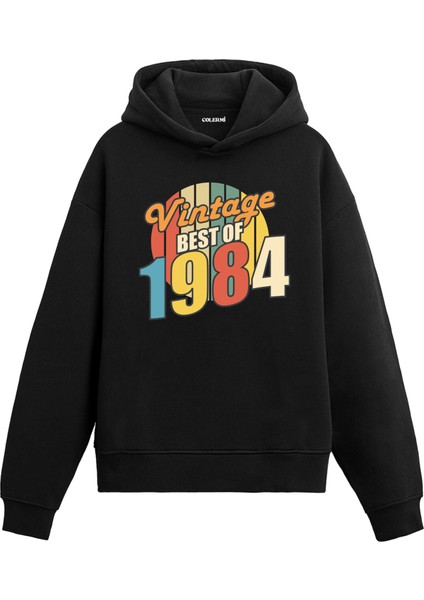 Best Of Vintage 1984 Limited Edition Kapşonlu Doğum Günü Hediyesi Vintage Tasarım Sweatshirt Hoodie