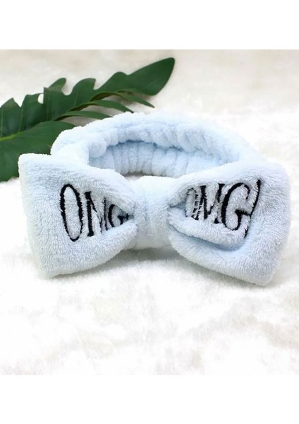 Omg Peluş Bandana Makyaj Spa Saç Bandı Buz Mavi modelleri