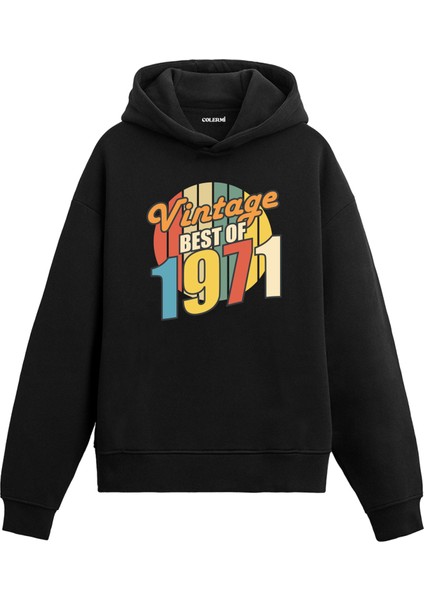 Best Of Vintage 1971 Limited Edition Kapşonlu Doğum Günü Hediyesi Vintage Tasarım Sweatshirt Hoodie