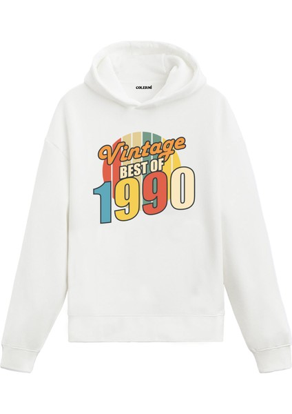 Best Of Vintage 1990 Limited Edition Kapşonlu Doğum Günü Hediyesi Vintage Tasarım Sweatshirt Hoodie