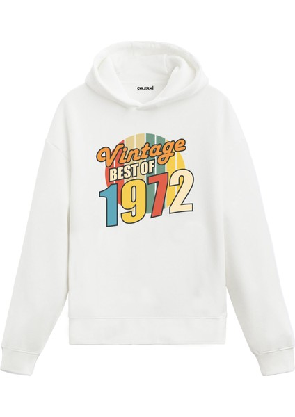 Best Of Vintage 1972 Limited Edition Kapşonlu Doğum Günü Hediyesi Vintage Tasarım Sweatshirt Hoodie