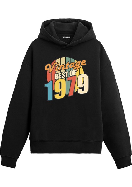 Best Of Vintage 1979 Limited Edition Kapşonlu Doğum Günü Hediyesi Vintage Tasarım Sweatshirt Hoodie