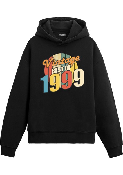 Best Of Vintage 1999 Limited Edition Kapşonlu Doğum Günü Hediyesi Vintage Tasarım Sweatshirt Hoodie