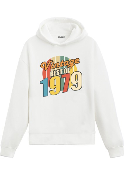 Best Of Vintage 1979 Limited Edition Kapşonlu Doğum Günü Hediyesi Vintage Tasarım Sweatshirt Hoodie