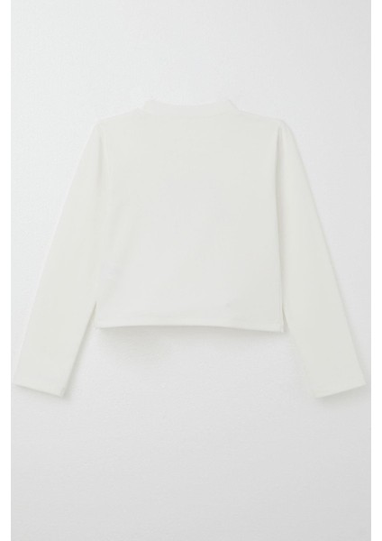 Kız Çocuk Uzun Kollu Tişört Kemer Boy Yazı Baskılı 9-14 Yaş, Ekru fiyatları