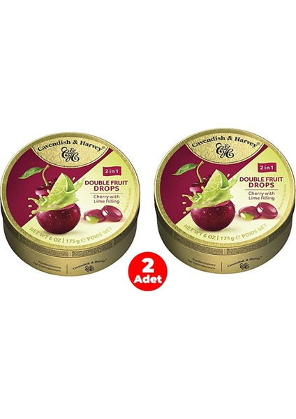 Limon Dolgulu Vişne Aromalı Şeker 175 gr (2 Adet)