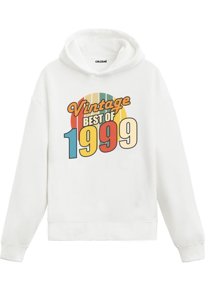 Best Of Vintage 1999 Limited Edition Kapşonlu Doğum Günü Hediyesi Vintage Tasarım Sweatshirt Hoodie