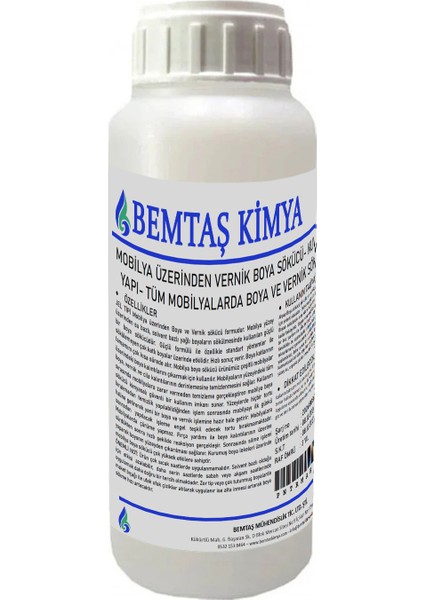 Mobilya Üzerinden Vernik Boya Sökücü (1,2 Kg Özel Ambalaj)