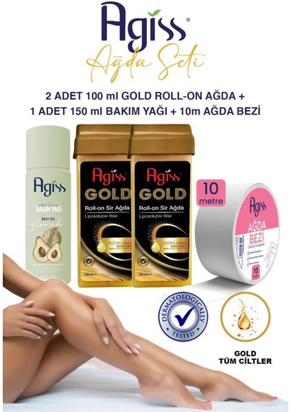 Tüm Ciltler Için Gold Rollon Ağda ve Temizleme Seti