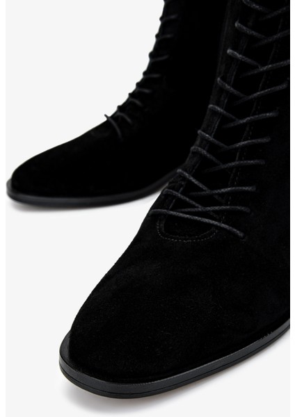 Kadın Siyah Süet Topuklu Bot 312 88112 Bn Bot SK24-25 Sıyah Suet modelleri