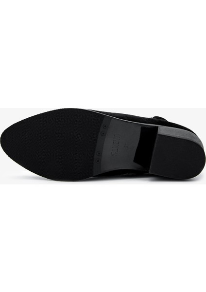 Kadın Deri Siyah Süet Topuklu Bot 1029 10 Bn Bot SK24-25 Sıyah Suet indirimleri