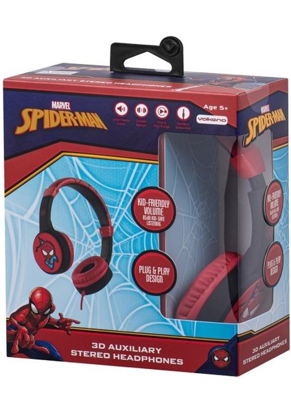 Marvel Spıderman Kablolu Kulaklık Çocuk Kulaklığı Lisanslı Hediye Stıckerlı MV-3053-SM