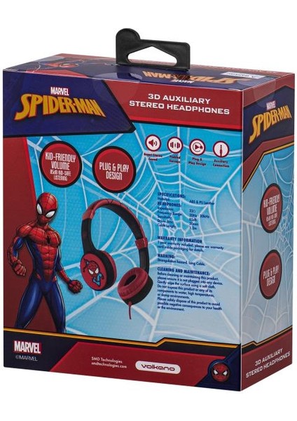 Marvel Spıderman Kablolu Kulaklık Çocuk Kulaklığı Lisanslı Hediye Stıckerlı MV-3053-SM