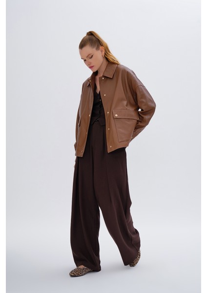 Kadın Hakiki Deri Taba Mont 616 Z-3958 Bn Derımont SK24/25 Taba fiyatları