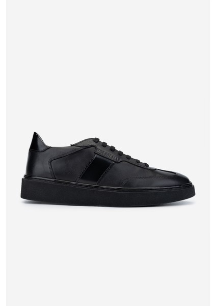 Erkek Deri Siyah Sneakers & Spor Ayakkabı 698 1147-1 Erk Ayk SK24-25 Sıyah