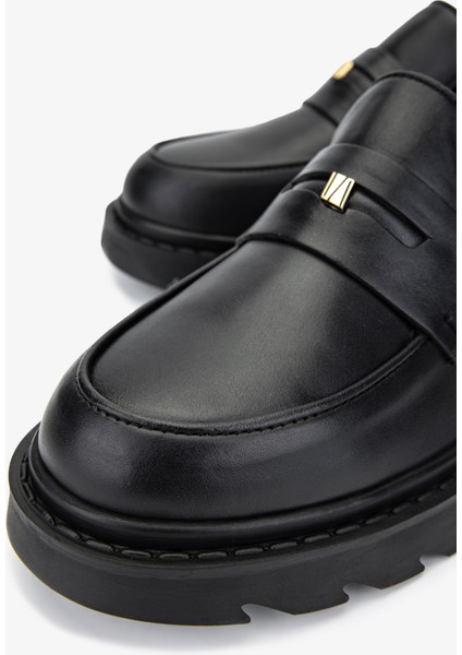 Kadın Hakiki Deri Siyah Deri Loafer Ayakkabı 926 24111 Bn Ayk SK24-25 Sıyah Dr modelleri