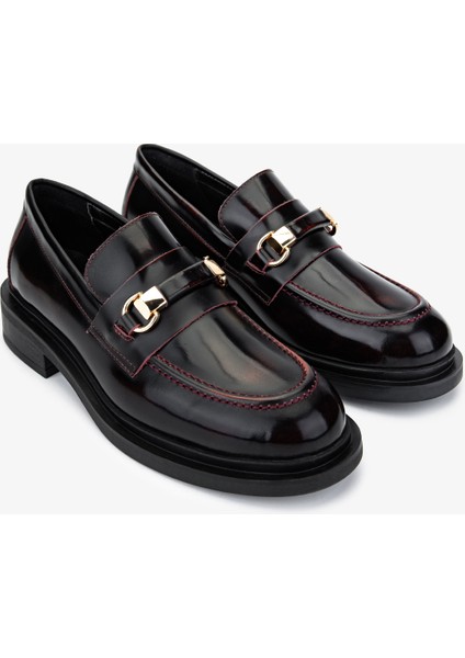 Kadın Bordo Loafer Ayakkabı 858 01 Bn Ayk SK24-25 Bordo Acma