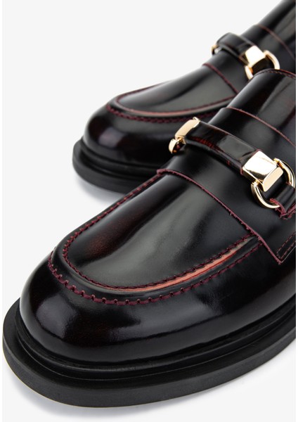 Kadın Bordo Loafer Ayakkabı 858 01 Bn Ayk SK24-25 Bordo Acma