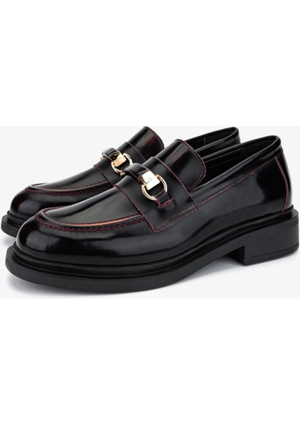 Kadın Bordo Loafer Ayakkabı 858 01 Bn Ayk SK24-25 Bordo Acma