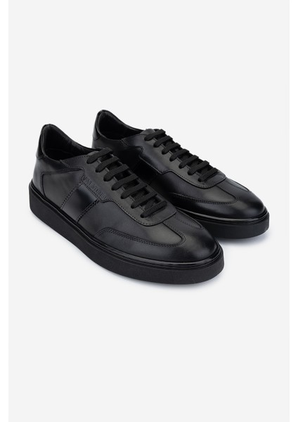 Erkek Deri Siyah Sneakers & Spor Ayakkabı 698 1147-1 Erk Ayk SK24-25 Sıyah