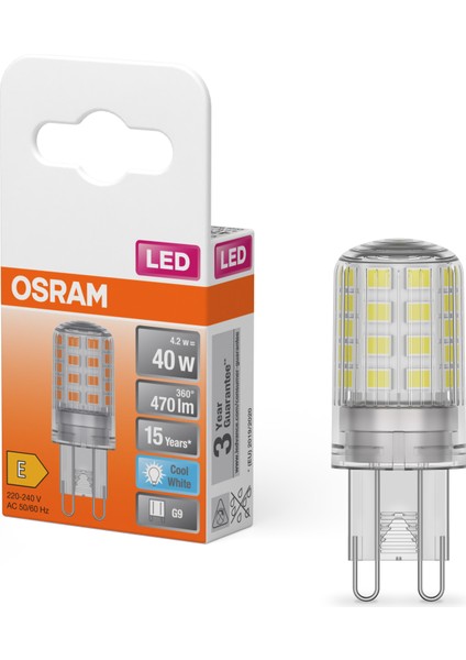 LED 4.2W 4000K 470LM G9 Duy Kırık Beyaz Işık Ampul