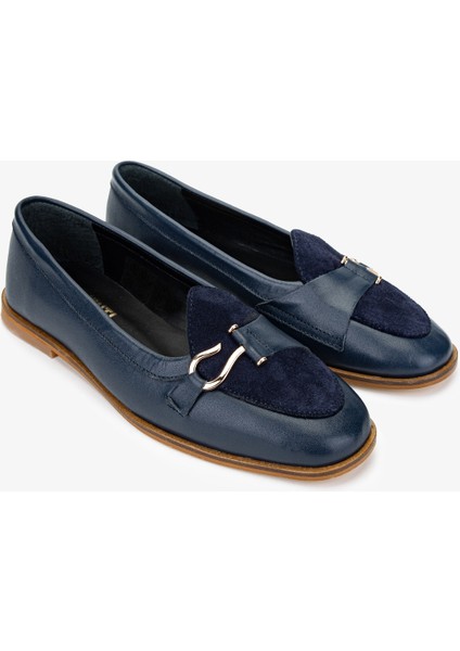 Kadın Lacivert Loafer Ayakkabı 961 01 Bn Ayk SK24-25 Lacı Dr