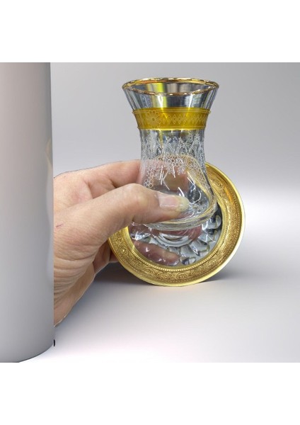 Altın Yaldızlı Kumlamalı Çay Bardağı Takımı 6 Lı fırsatları