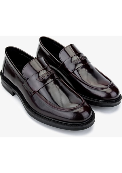 Erkek Deri Bordo Loafer Ayakkabı 998 4243 Erk Ayk SK24-25 Bordo Acma