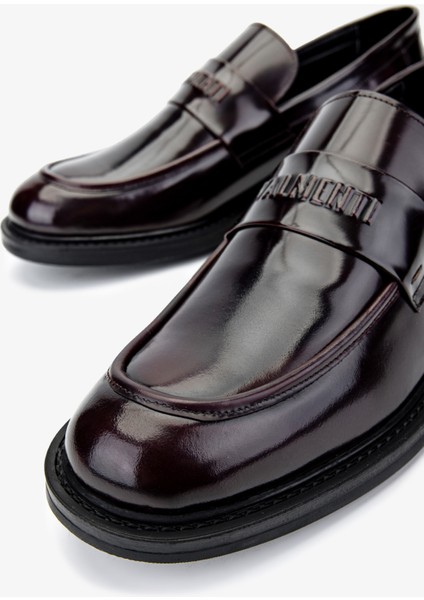 Erkek Deri Bordo Loafer Ayakkabı 998 4243 Erk Ayk SK24-25 Bordo Acma