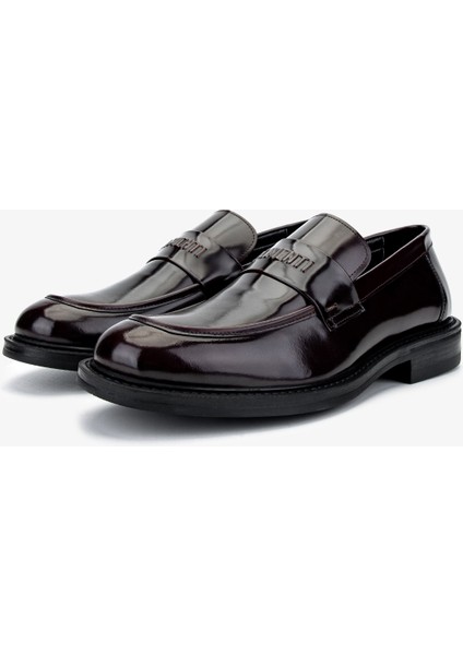 Erkek Deri Bordo Loafer Ayakkabı 998 4243 Erk Ayk SK24-25 Bordo Acma