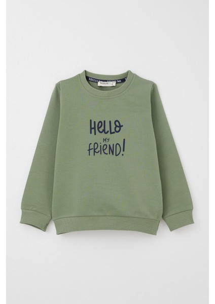 Erkek Bebek Eşofman Takım Sırt Kısmı Sevimli Sincap Baskılı 9 Ay-3 Yaş, Haki Yeşil fiyatları