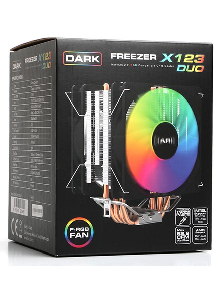 Freezer X123 Duo 2x120mm Fixed RGB Fanlı  Kule Tipi Soğutucu